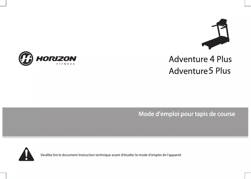 Page 1 de la notice Manuel utilisateur Horizon Fitness Adventure 5 Plus