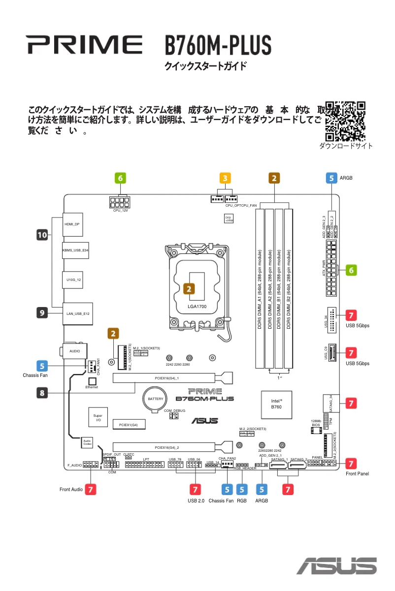 Page n°1 - Guide de démarrage rapide Asus PRIME B760-PLUS