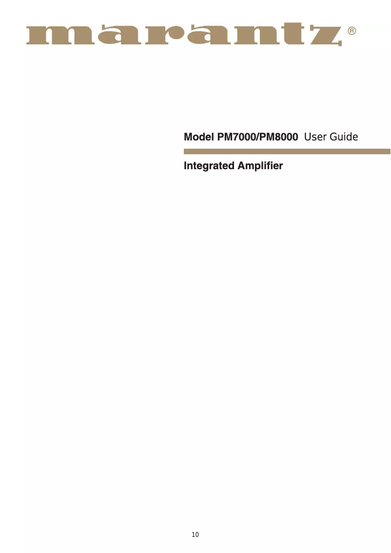 Image de la première page du manuel de l'appareil PM8000