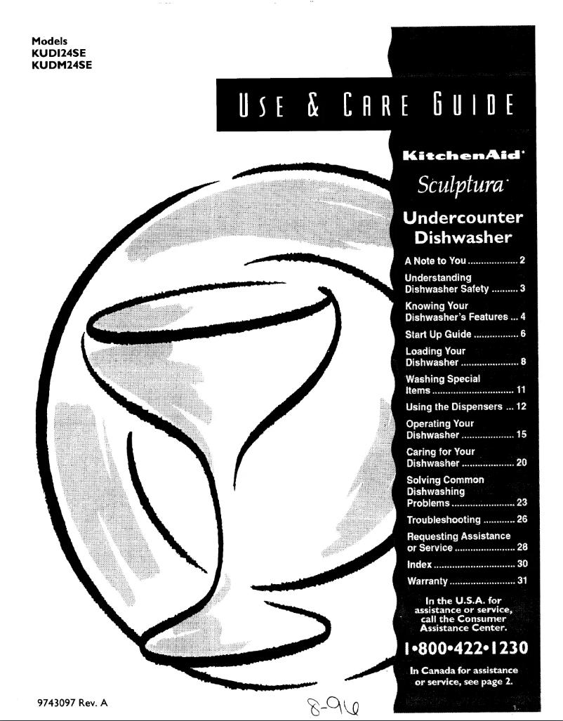 Page 1 de la notice Manuel utilisateur KitchenAid Sculptura KUDI24SEBL3