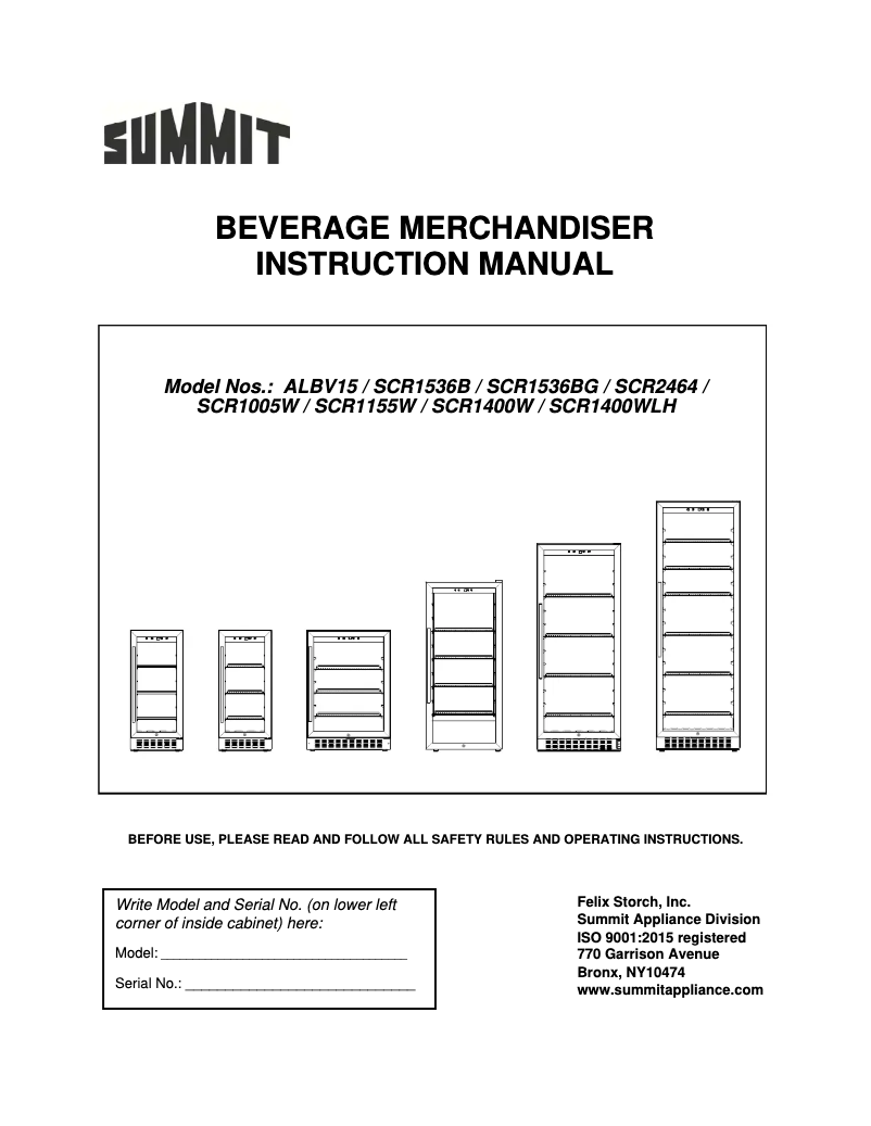 Image de la première page du manuel de l'appareil ALBV15