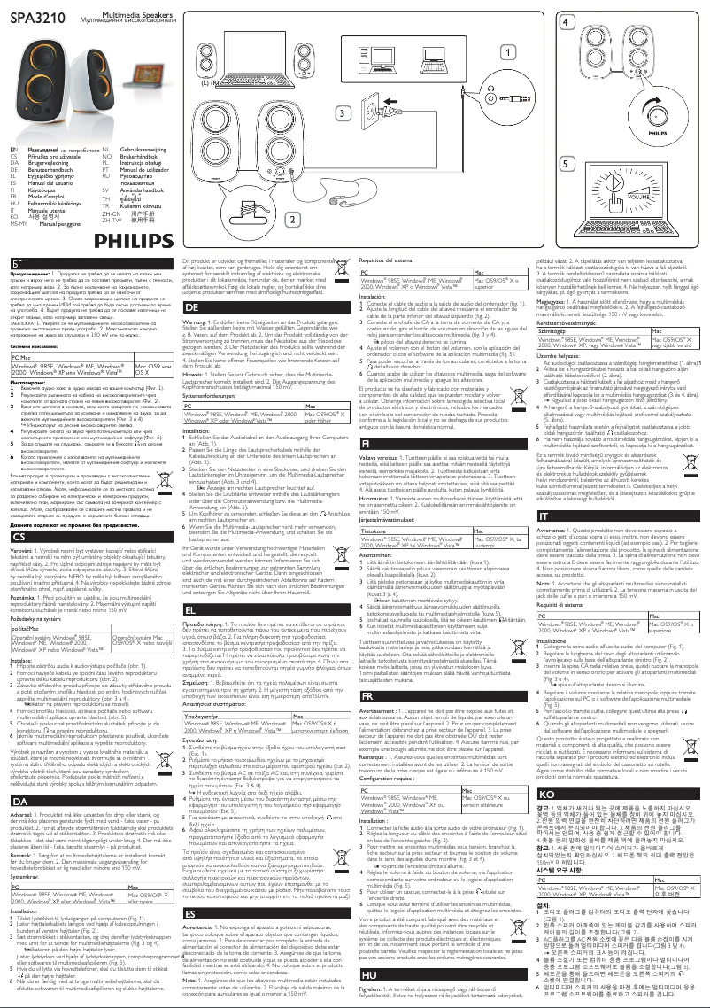 Page 1 de la notice Manuel utilisateur Philips SPA3210