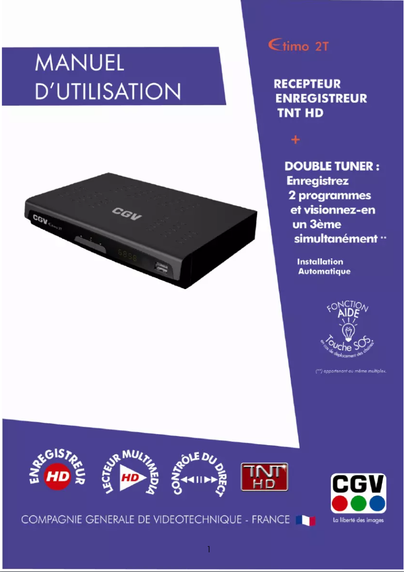 Page 1 de la notice Manuel utilisateur CGV Etimo 2T