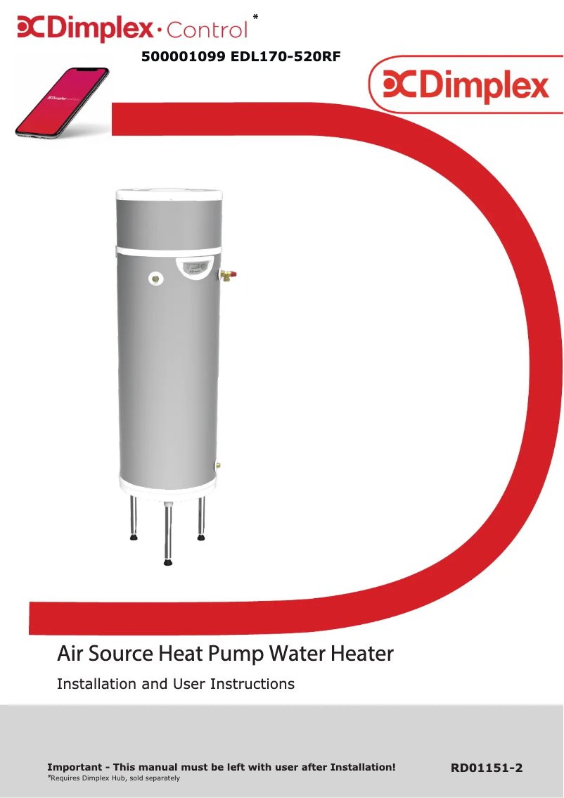 Page 1 de la notice Manuel utilisateur Dimplex EDL170-520RF