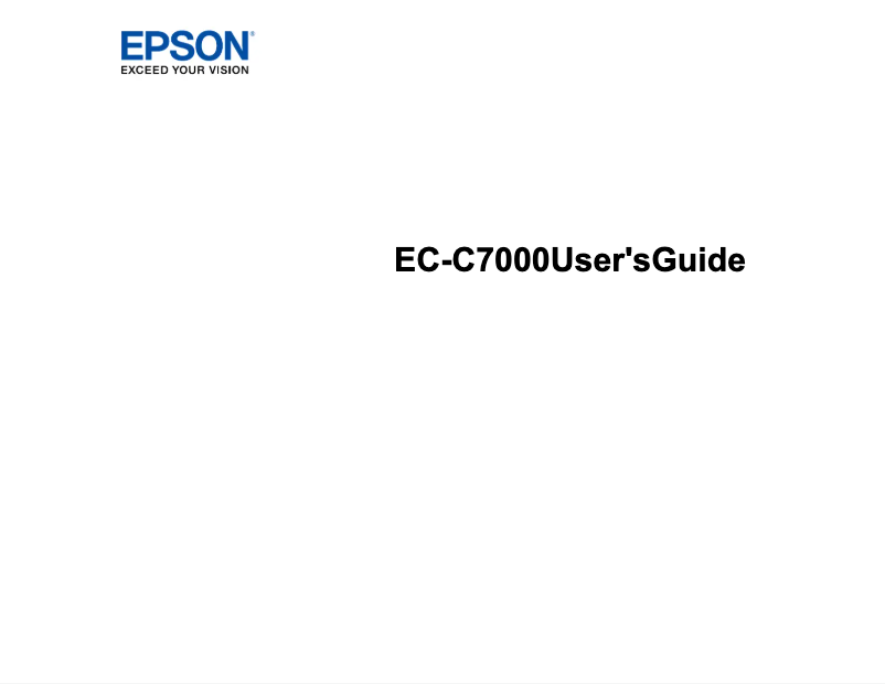 Page n°1 - Manuel utilisateur Epson WorkForce EC-C7000