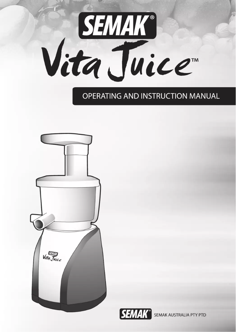 Page 1 de la notice Manuel utilisateur Semak Vita Juice VJ2012