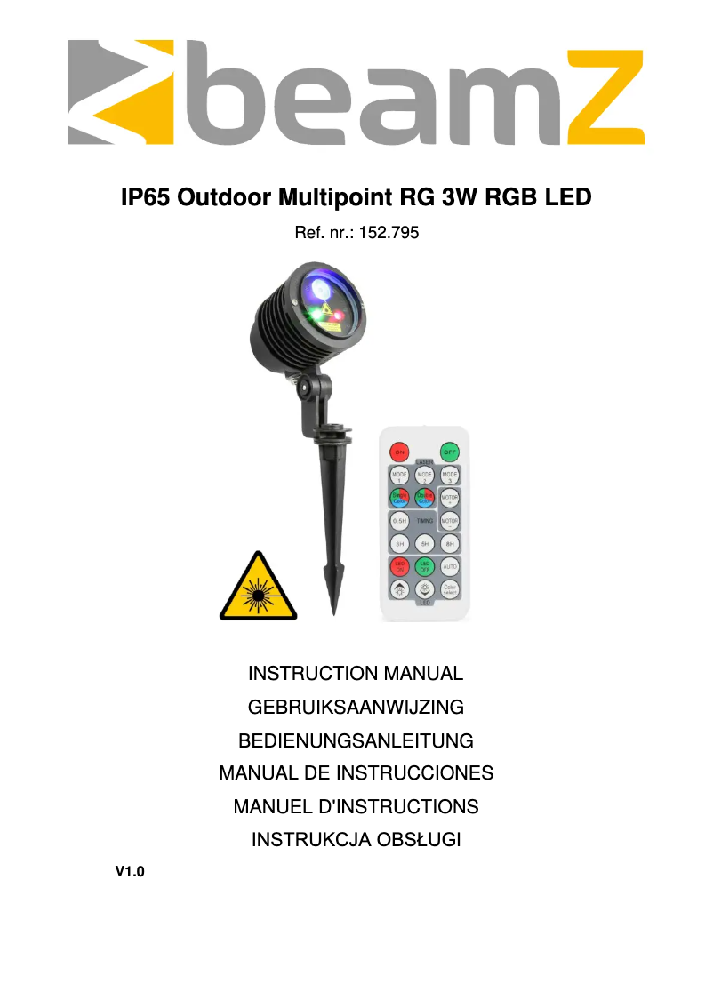 Page 1 de la notice Manuel utilisateur BeamZ Multipoint