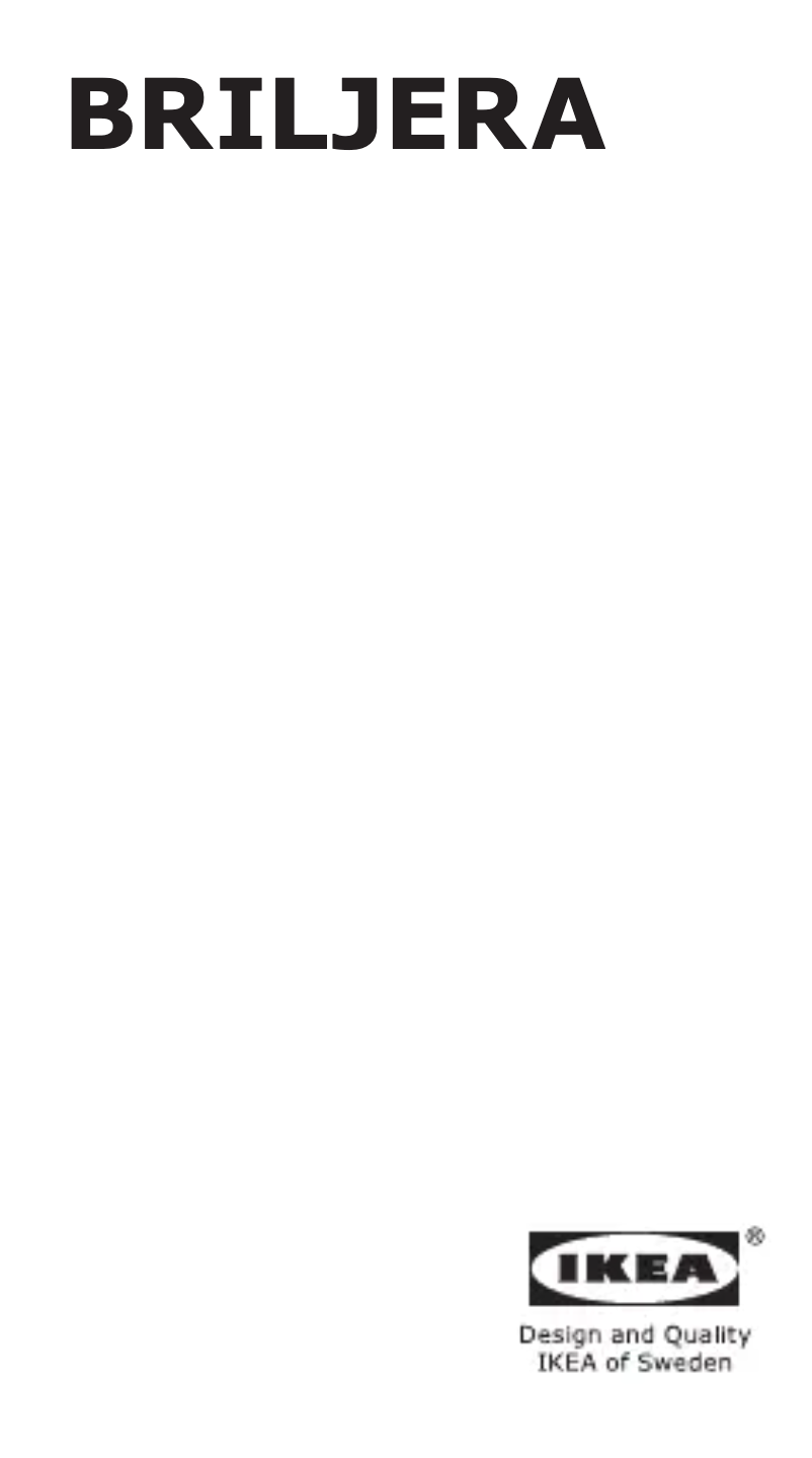 Page 1 de la notice Manuel utilisateur Ikea BRILJERA 303.928.03