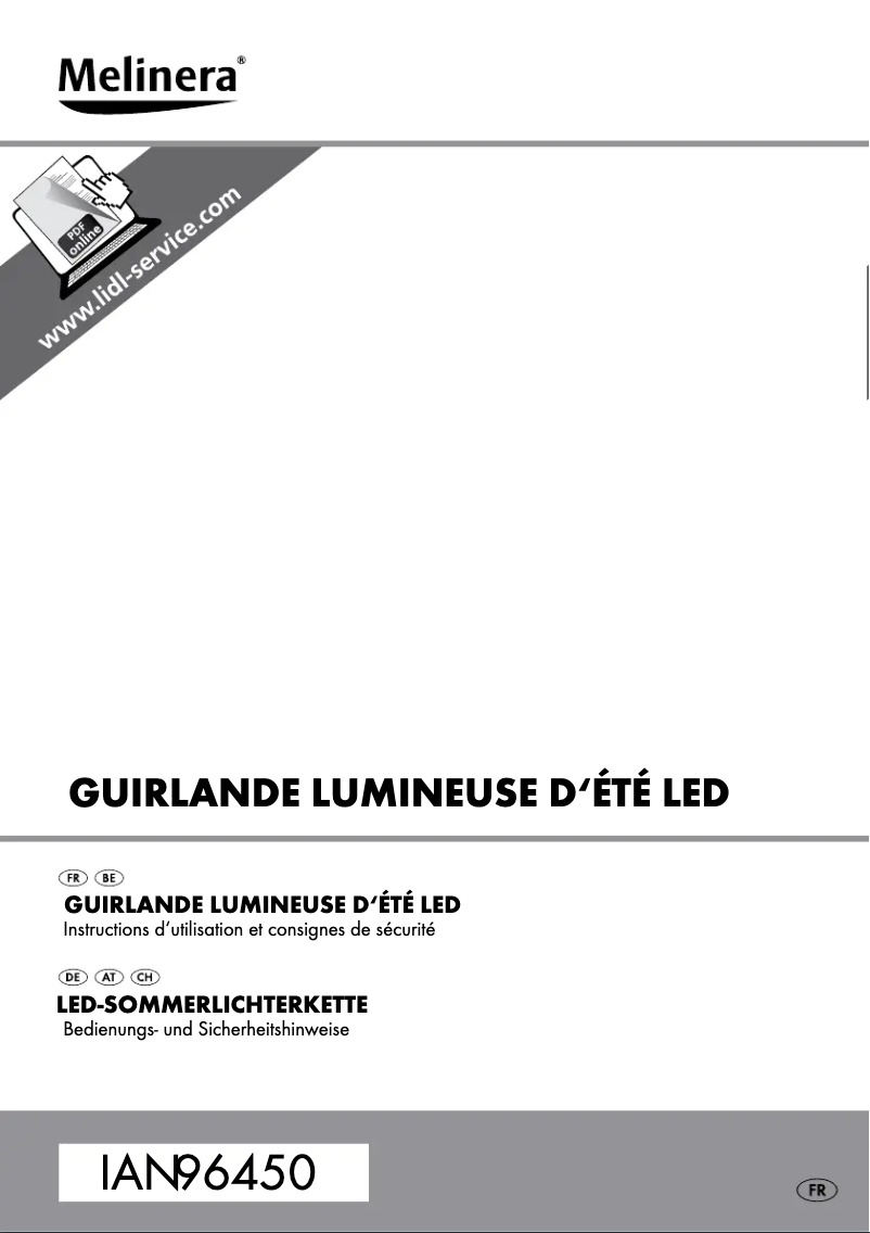 Page n°1 - Manuel utilisateur Melinera IAN 96450