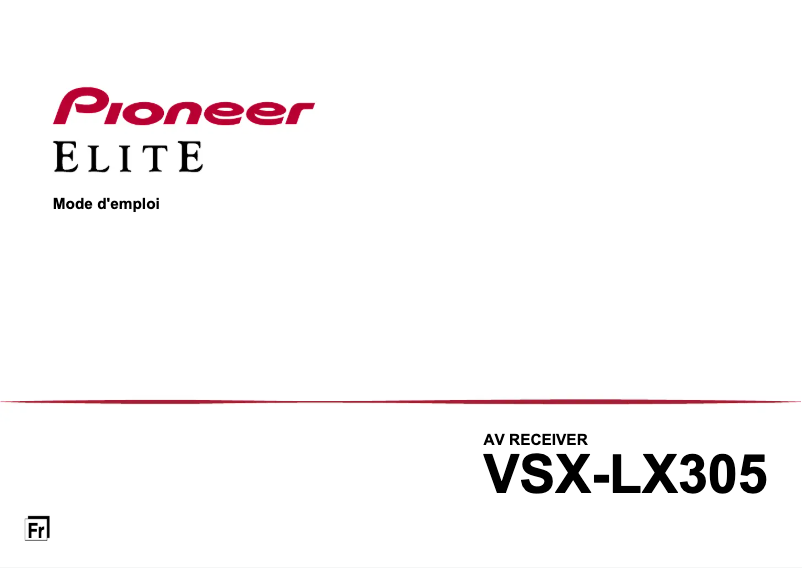 Image de la première page du manuel de l'appareil Elite VSX-LX305
