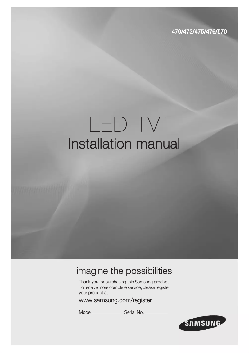 Page n°1 - Manuel utilisateur Samsung HG40EA670SW