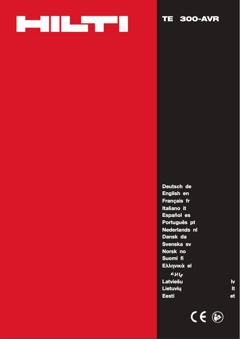 Page n°1 - Manuel utilisateur Hilti TE 300-AVR