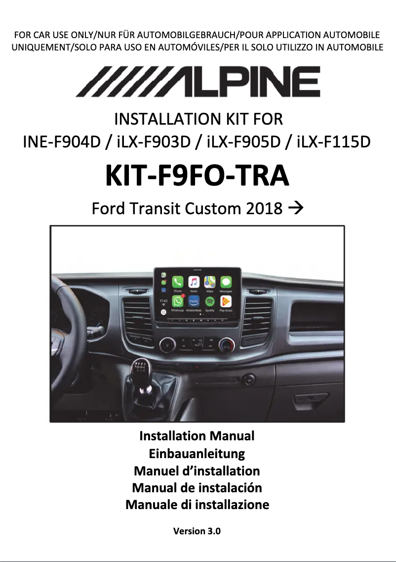 Página 1 del manual Manual de usuario Alpine KIT-F9