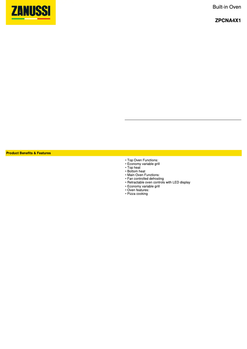 Image de la première page du manuel de l'appareil ZPCNA4X1