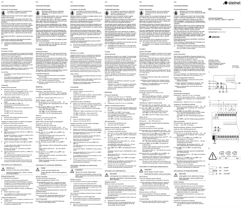 Imagen de la primera página del manual del dispositivo UA16 KNX