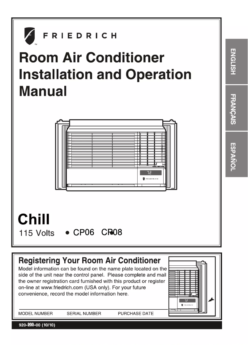 Página 1 del manual Manual de usuario Friedrich Chill CP06G10