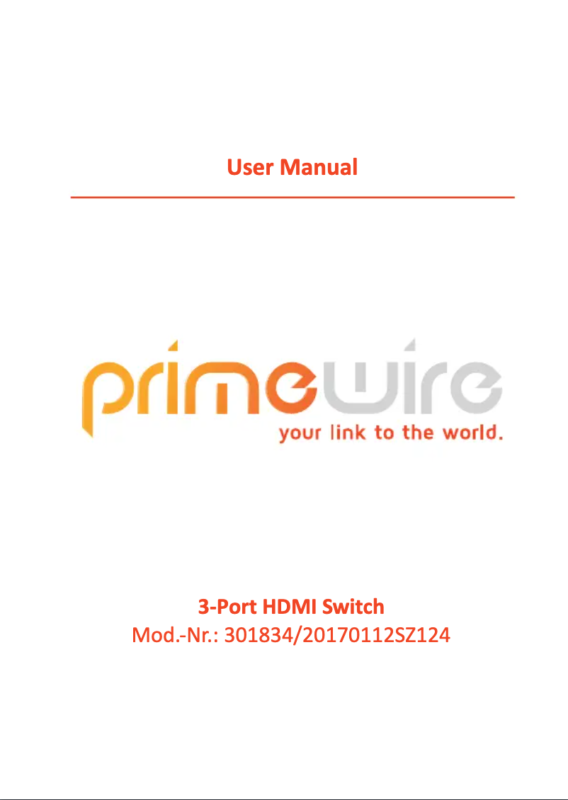 Page 1 de la notice Manuel utilisateur Primewire 301834
