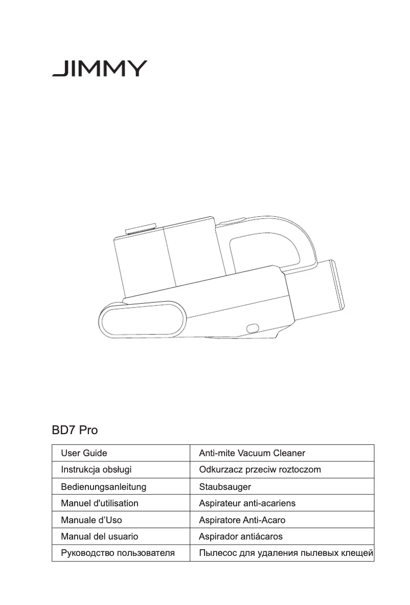 Page 1 de la notice Manuel utilisateur JIMMY BD7 Pro