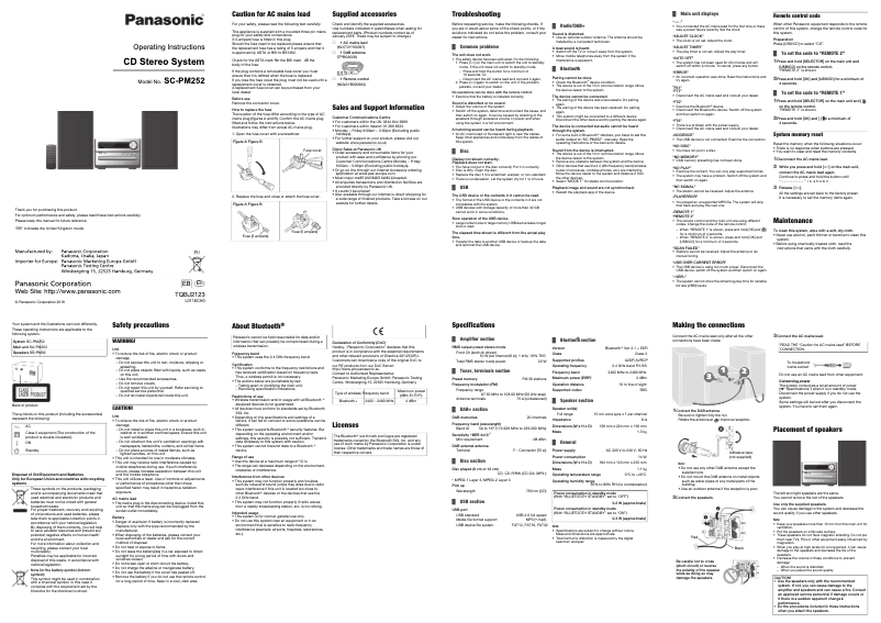 Image de la première page du manuel de l'appareil SC-PM252