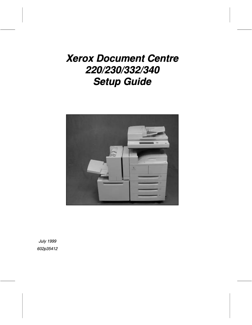 Page n°1 - Guide d'installation Xerox Document Centre 332 ST