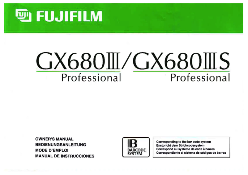 Image de la première page du manuel de l'appareil Professional GX680IIIS