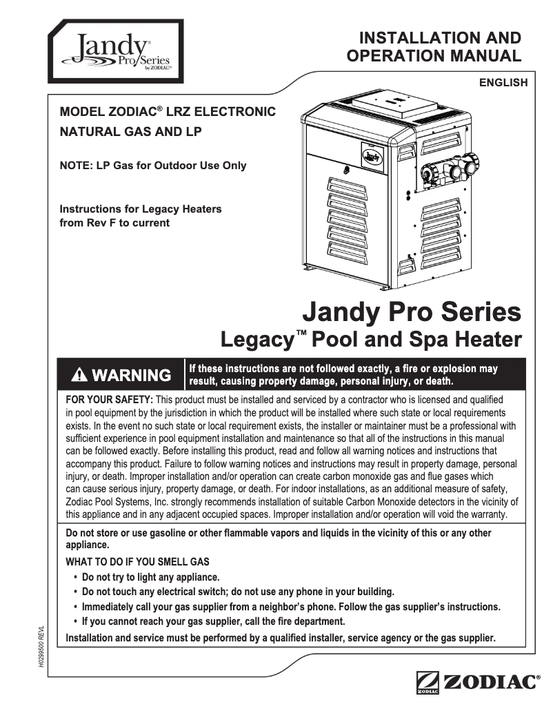 Page n°1 - Manuel utilisateur JANDY Legacy