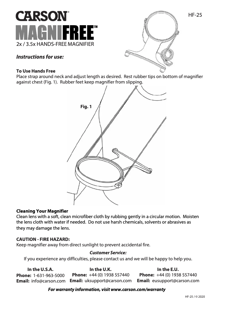 Image de la première page du manuel de l'appareil HF-25