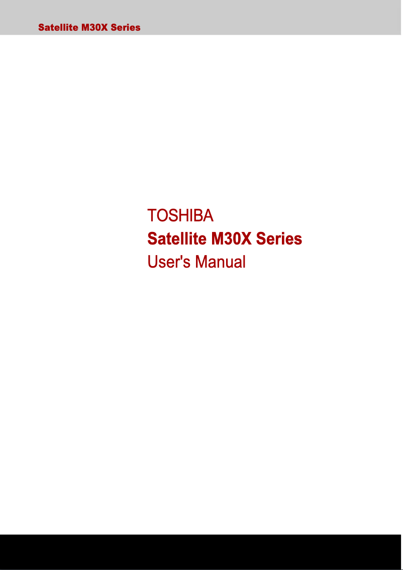 Page 1 de la notice Manuel utilisateur Toshiba Satellite M30X