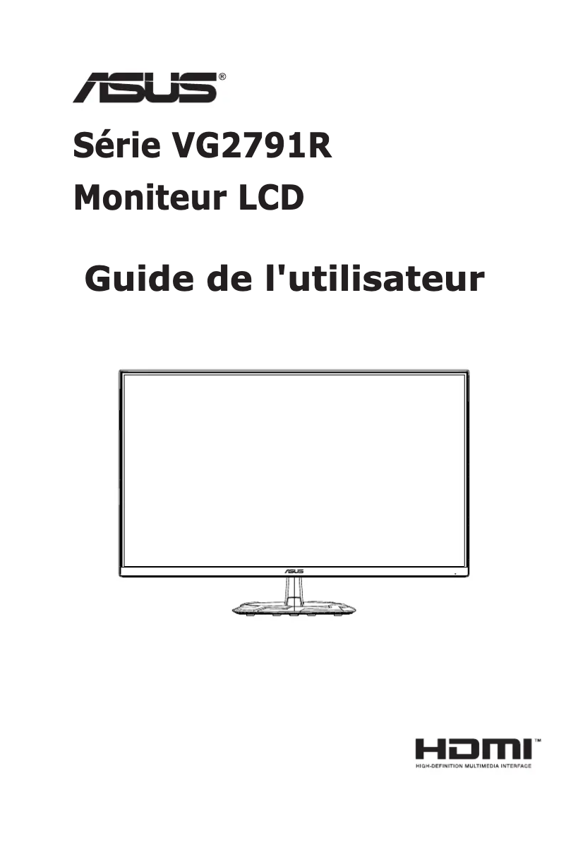 Page 1 de la notice Manuel utilisateur Asus TUF Gaming VG279Q1R