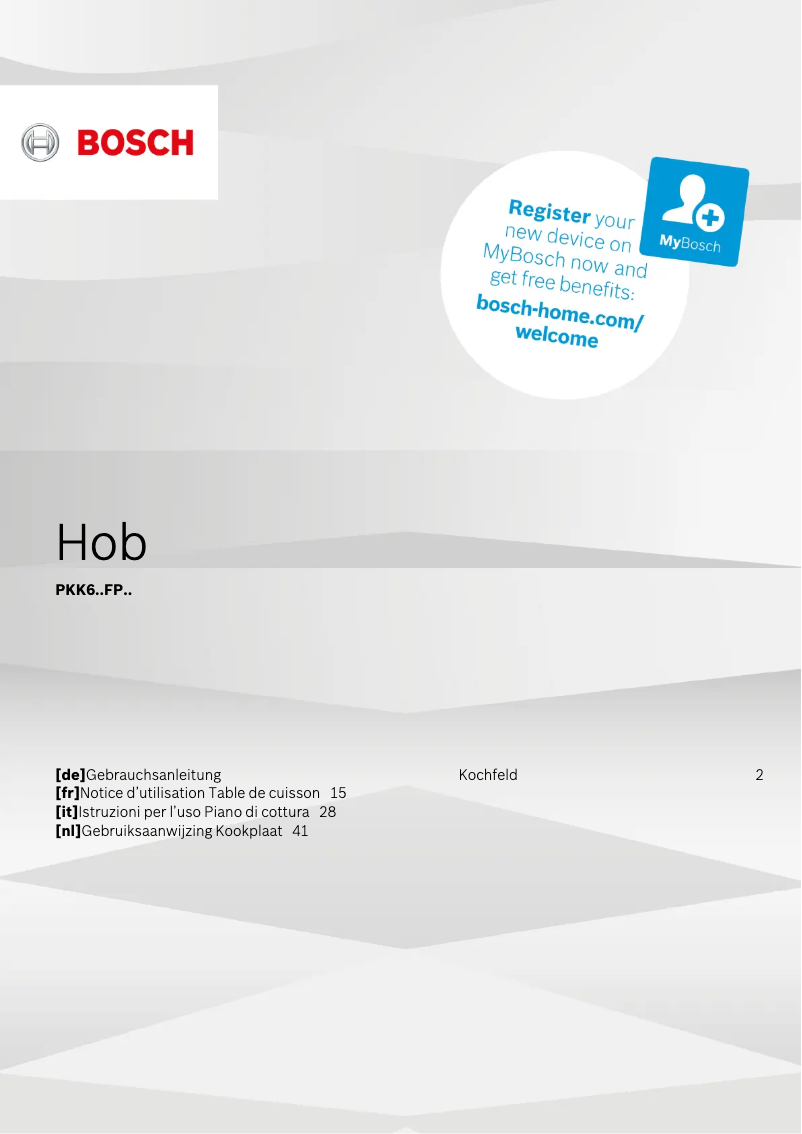 Page 1 of the manual User Manual Bosch PKK651FP1E