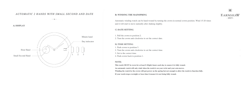 Page 1 de la notice Manuel utilisateur Earnshaw ES-8034-02 Blake