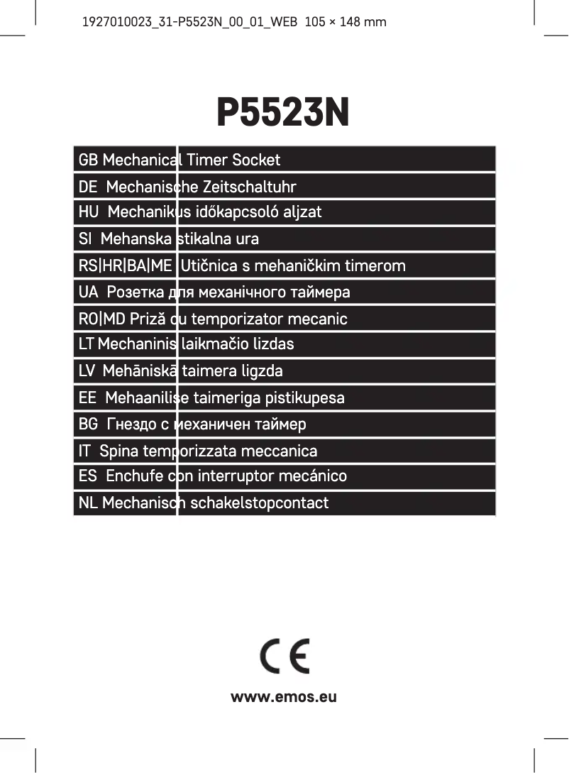 Page 1 de la notice Manuel utilisateur Emos P5523N