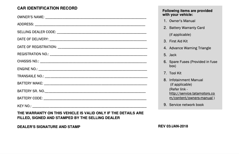 Página 1 del manual Manual de usuario Tata Tiago (2018)