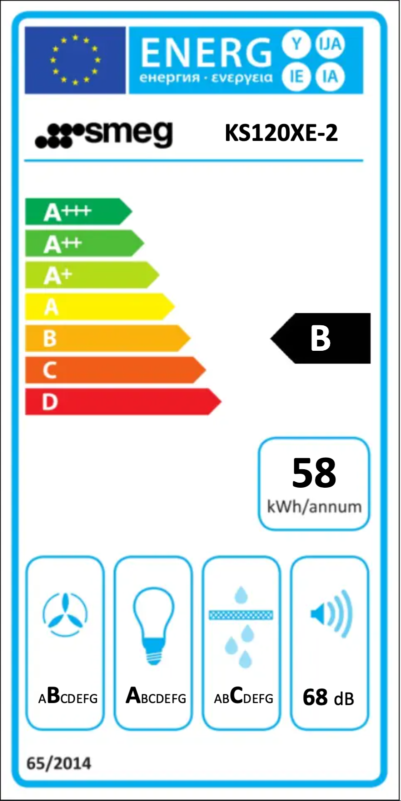 Page n°1 - Label énergétique Smeg KS120XE-2