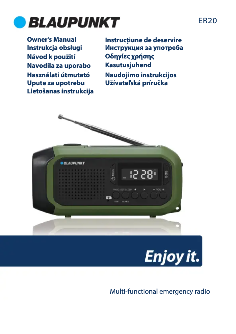 Page 1 de la notice Manuel utilisateur Blaupunkt ER20