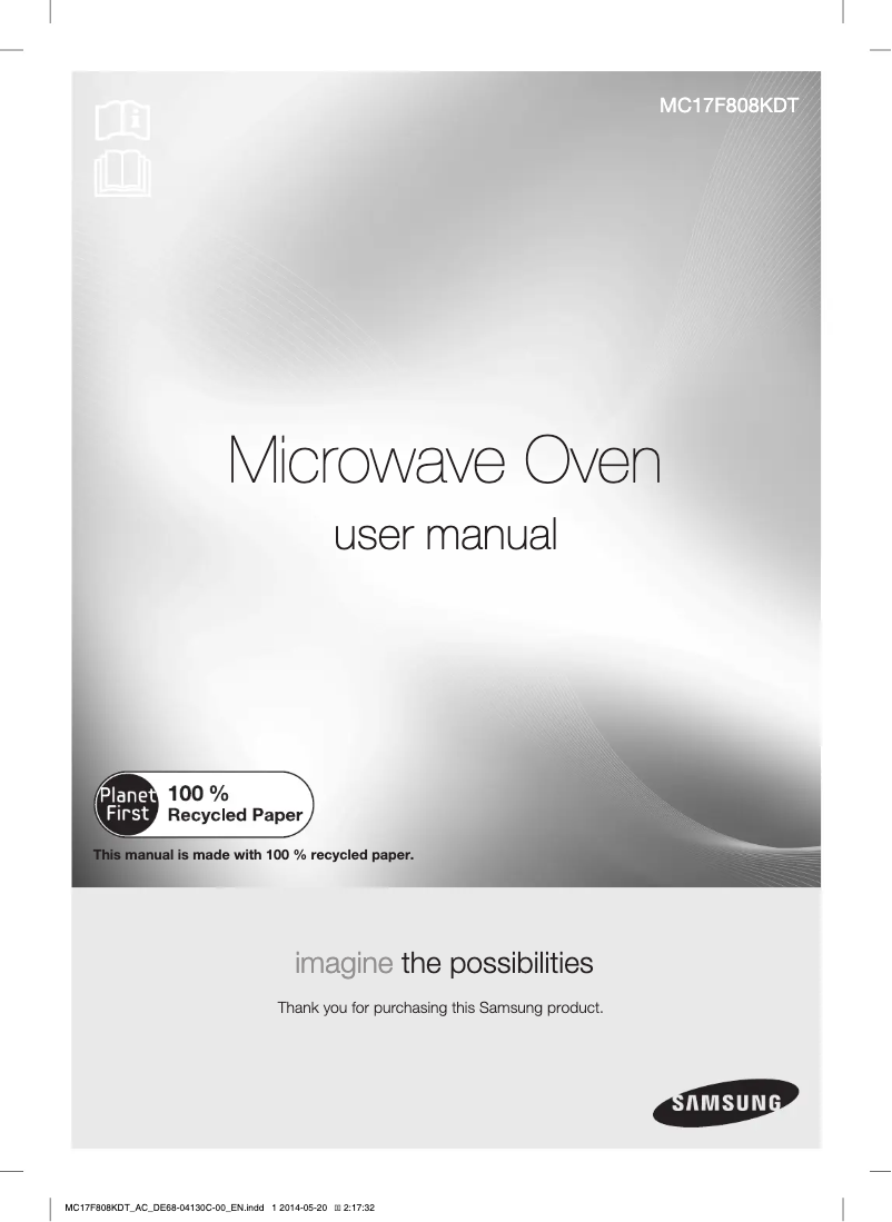 Page n°1 - Manuel utilisateur Samsung MC17F808KDT