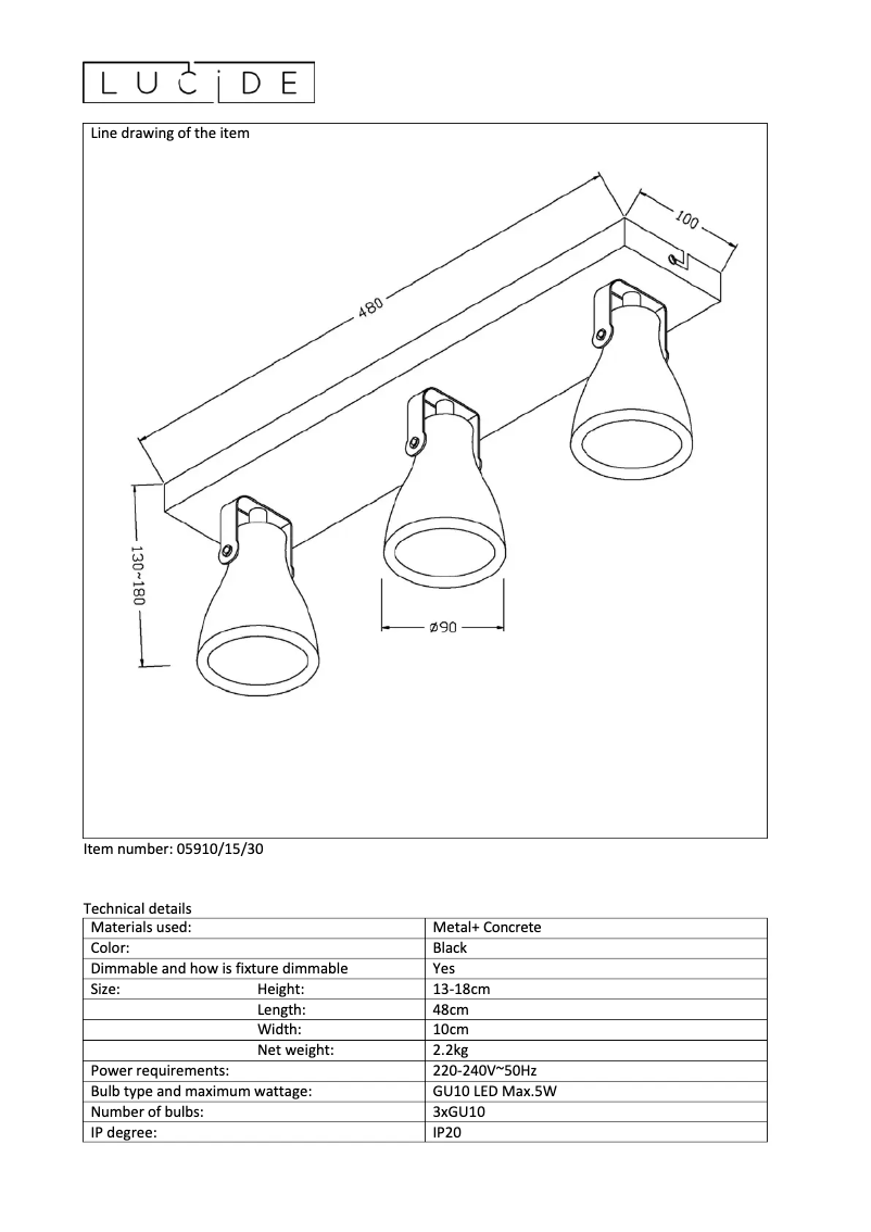 Image de la première page du manuel de l'appareil Concri 05910/15/30