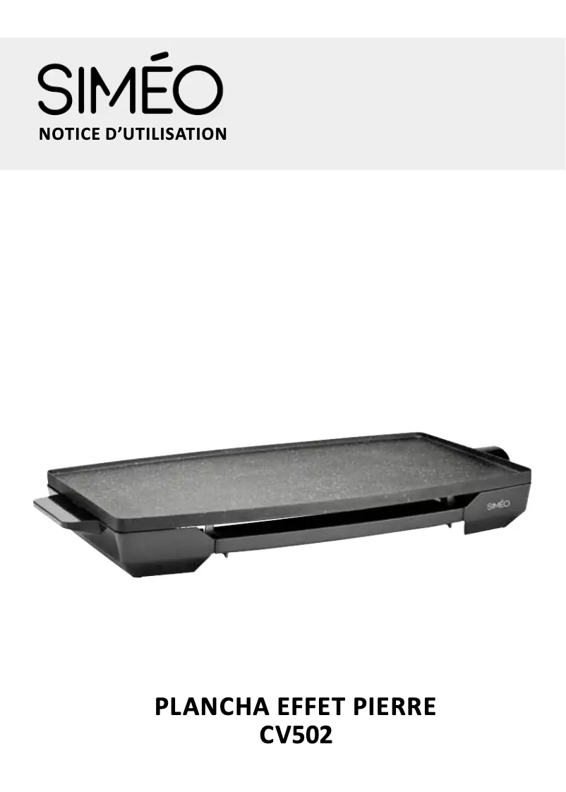Page 1 de la notice Manuel utilisateur Siméo CV502