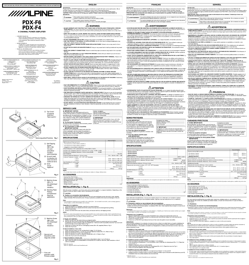 Página 1 del manual Manual de usuario Alpine PDX-F4