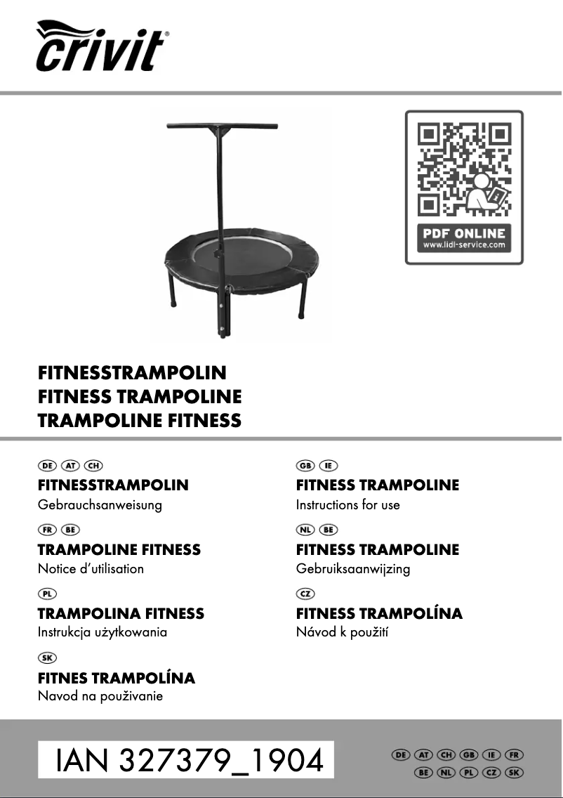 Page 1 de la notice Manuel utilisateur Crivit IAN 327379