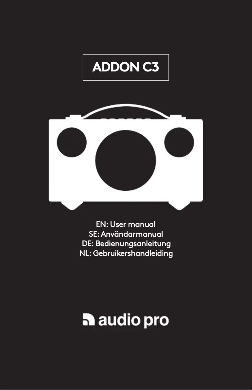 Page 1 de la notice Manuel utilisateur Audio Pro Addon C3