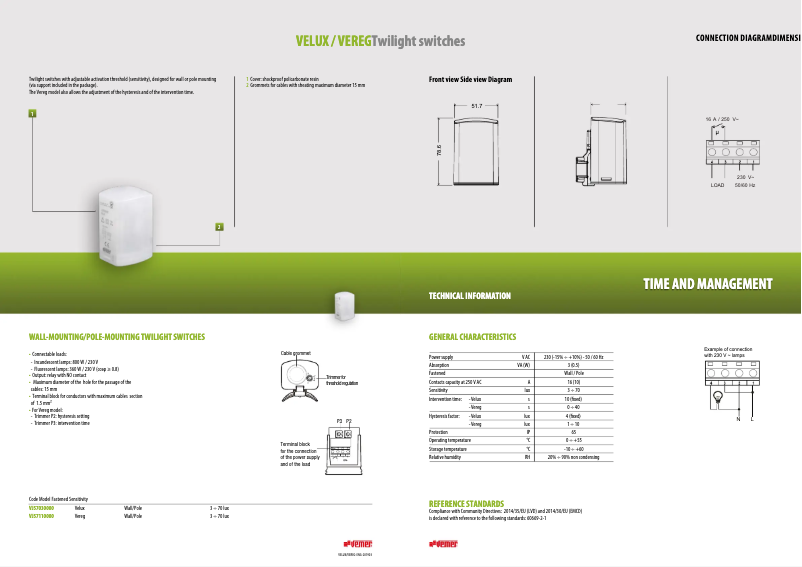 Página 1 del manual Ficha técnica Vemer Velux