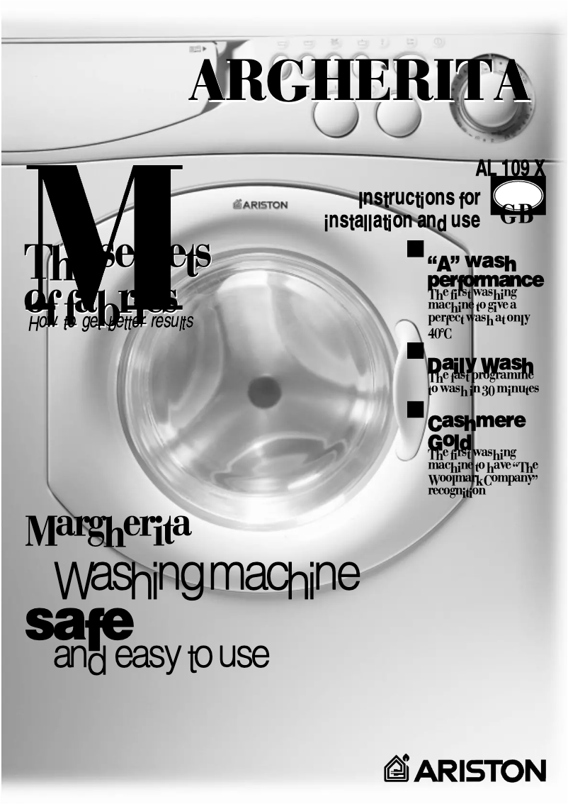 Page 1 de la notice Manuel utilisateur Hotpoint Ariston AL109 SL