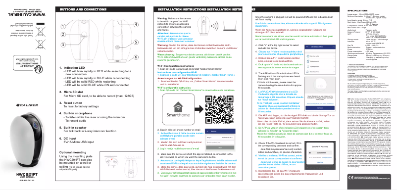 Image de la première page du manuel de l'appareil HWC 201PT