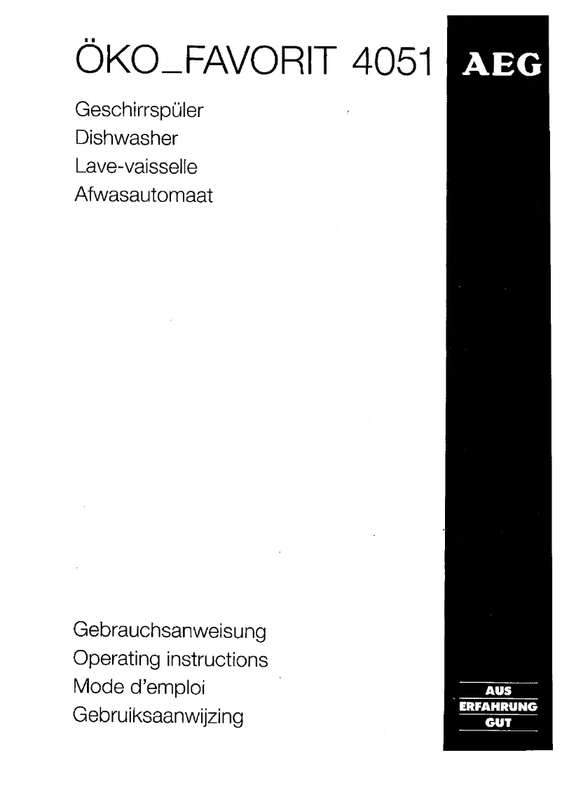 Page n°1 - Manuel utilisateur AEG-Electrolux Favorit 4051
