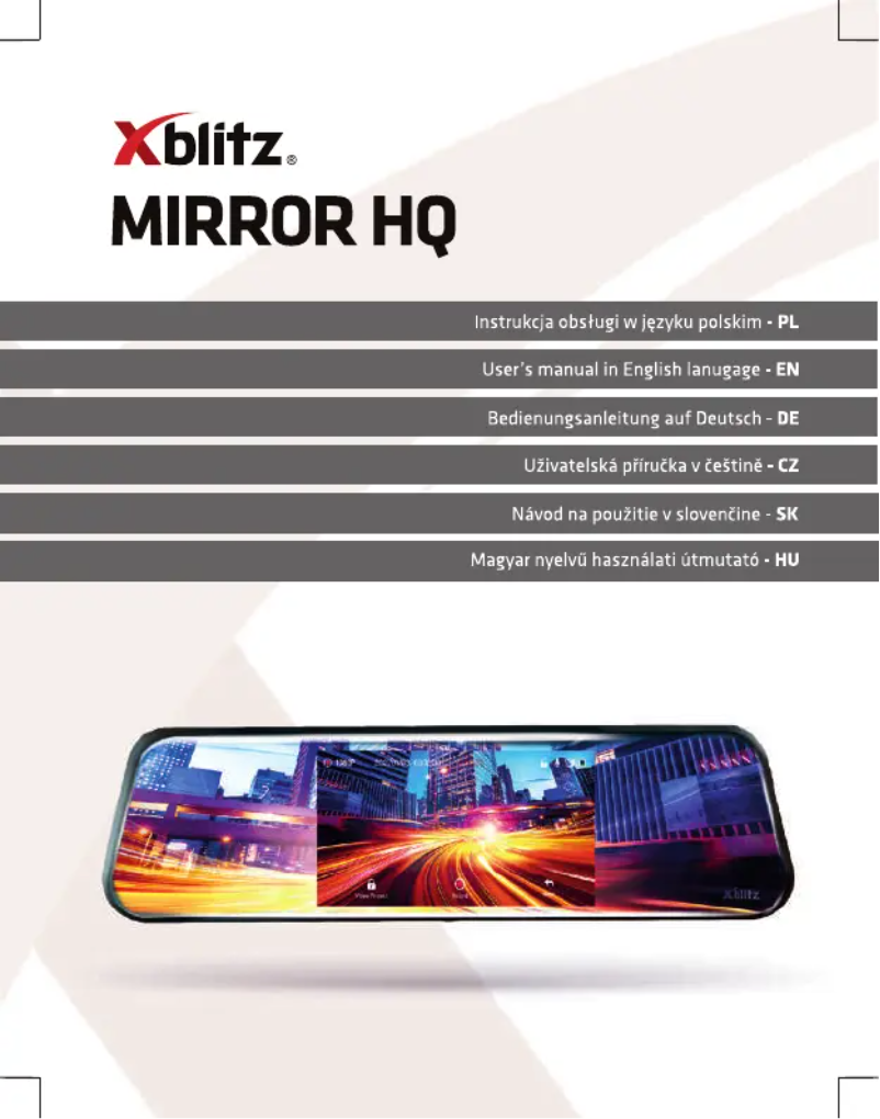 Page n°1 - Manuel utilisateur Xblitz Mirror HQ