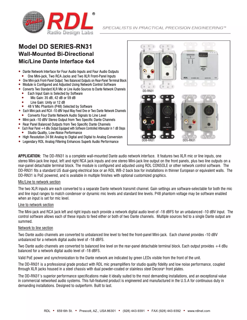 Image de la première page du manuel de l'appareil DDB-RN31