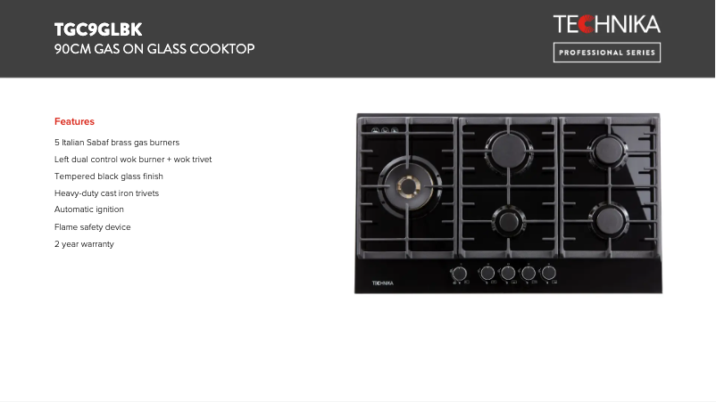 Image de la première page du manuel de l'appareil TGC9GLBK