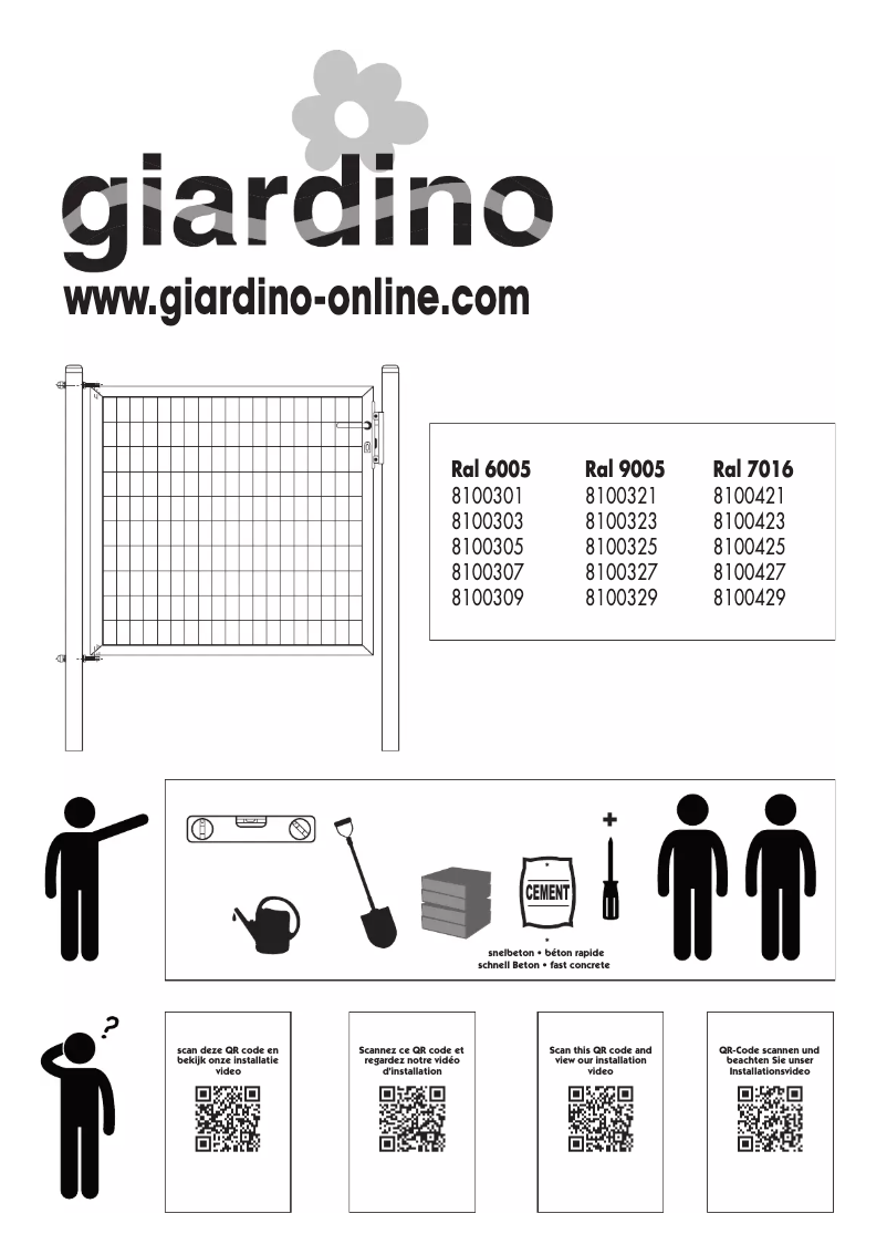 Page n°1 - Manuel utilisateur Giardino 8100307