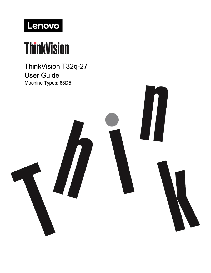 Page n°1 - Manuel utilisateur Lenovo ThinkVision T32q-27